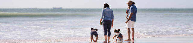 Family on the beach