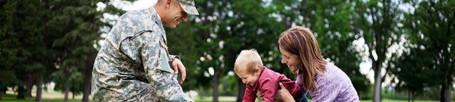 Veteran coming home to wife and child
